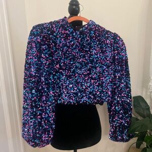 Zara Multicolor Sequin Crop Top